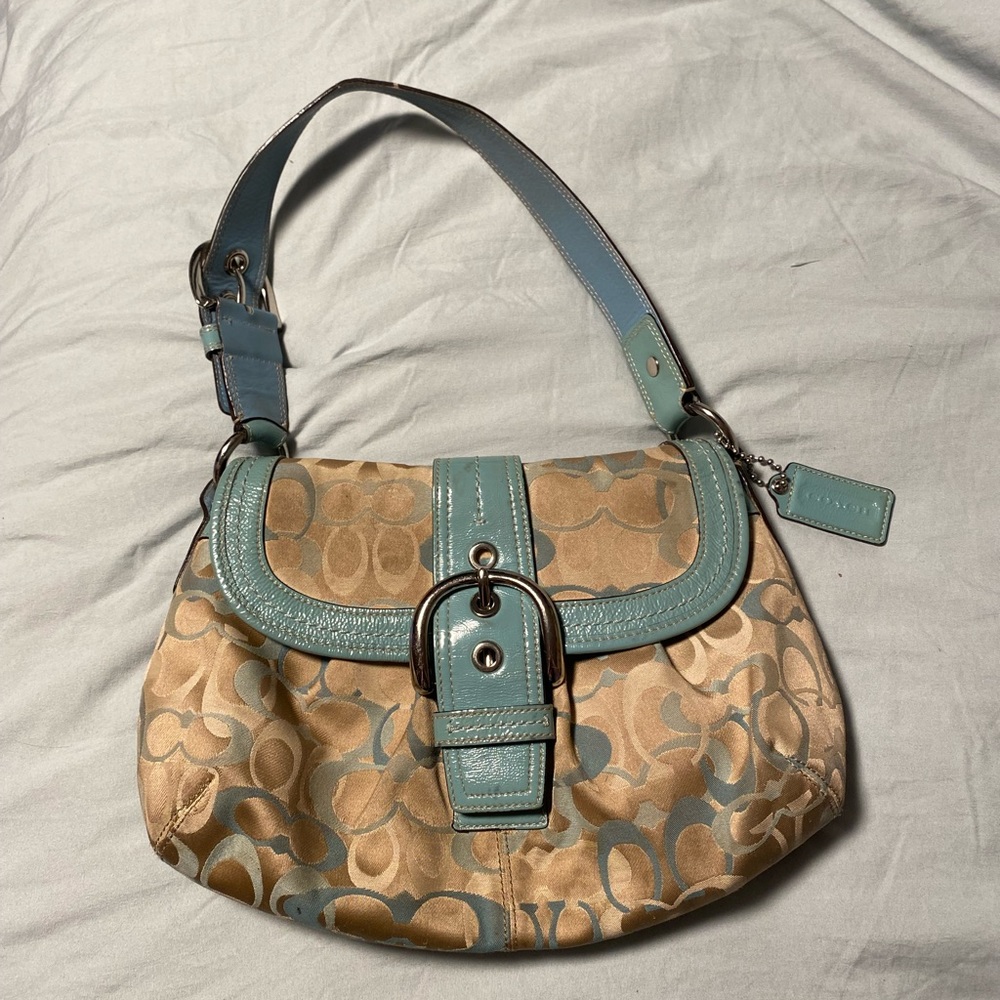 Blue / Green / Tan / Cream Coach Bag - Picture 4 of 11